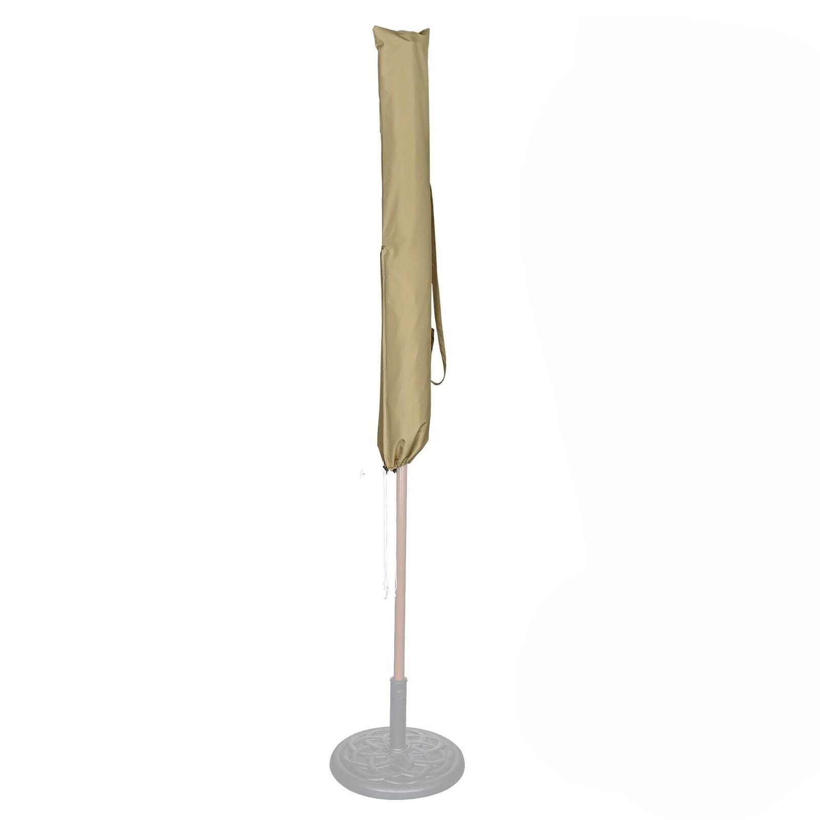 CLYZ 8ft Outdoor Beach Umbrella with Protective Canopy Cover & Portable Carry Bag - Perfect for Patio, Poolside, Backyard, and Beach Vacations