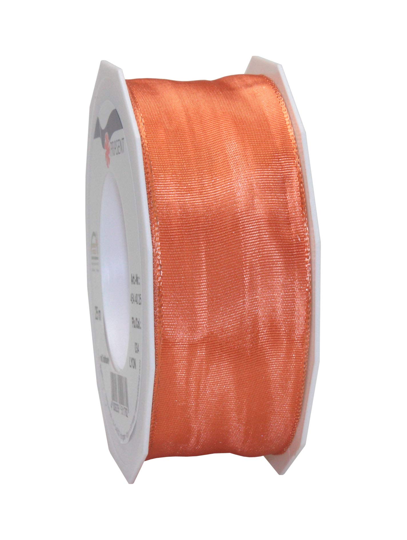 LYON Wired Taffeta Ribbon - 40mm x 25m Salmon Pink Decorative Ribbon for Gift Wrapping, Wedding Decorations, DIY Crafts and Party Favors