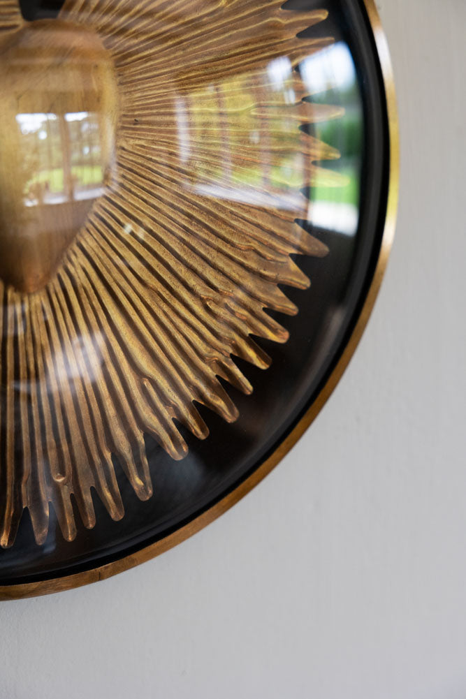 Golden Milagro Heart Wall Decor - Handcrafted Mexican Folk Art for Home & Office - Perfect for Gifts, Weddings, and Spiritual Spaces