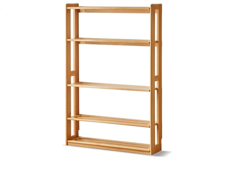 Solid Wood Floor-to-Ceiling Bookshelf - Beech & Oak Wooden Storage Shelf for Books, Toys, and Home Decor | Perfect for Living Room, Nursery, and Home Office Organization
