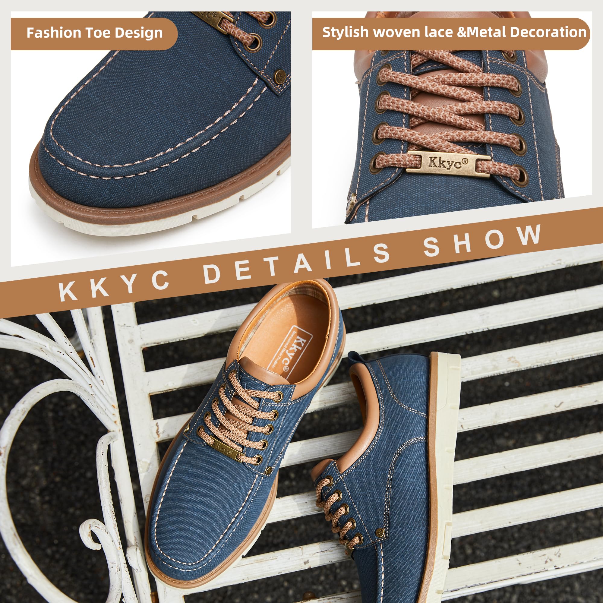 KKYC Men's Comfortable Casual Shoes - Slip On & Lace Up Sneakers for Walking, Work & Everyday Wear