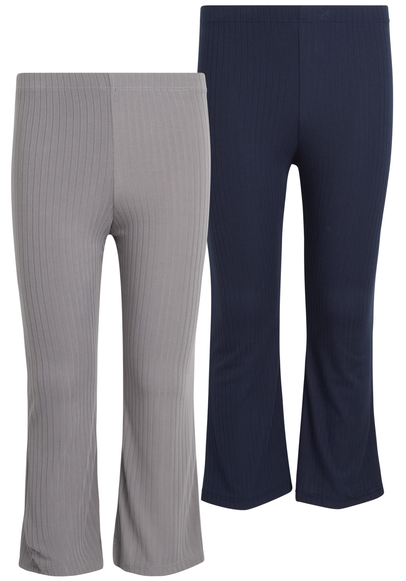 Sweet Hearts Girls' Flare Pants 2-Pack - Super Soft Ribbed Cropped Yoga Leggings with Kick Flare Bell Bottom for Teens (Sizes 7-16) | Perfect for School, Dance Class & Casual Wear