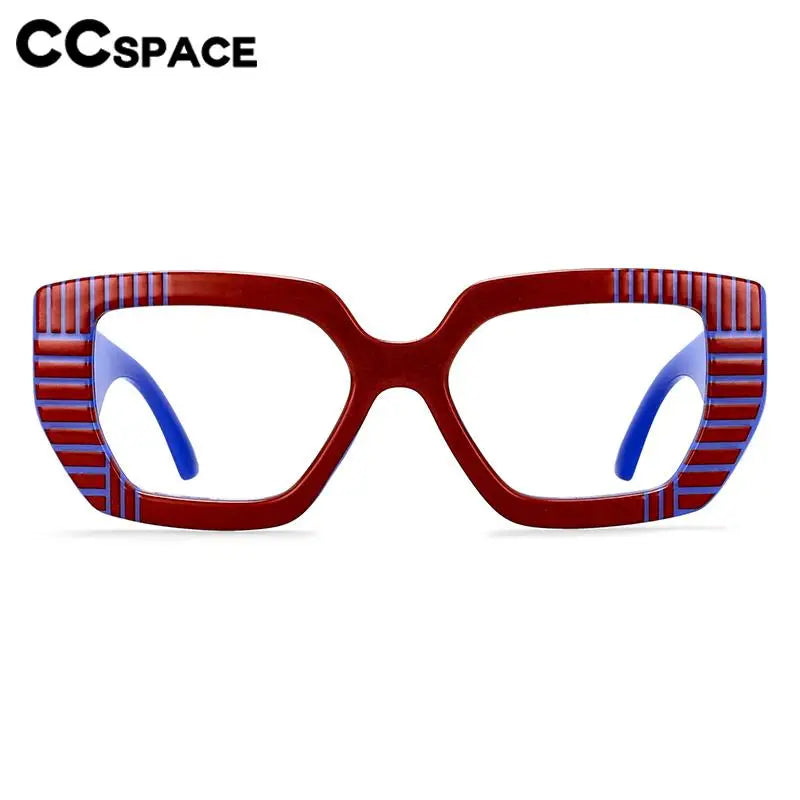 CCspace Women's Full Rim Large Square Plastic Reading Glasses R57095 - Stylish & Comfortable for Reading, Working, and Computer Use