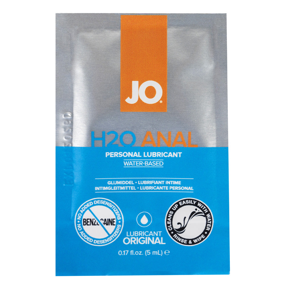 JO H2O Anal Original Water Based Lubricant 5ml Sachet - Gentle & Long-Lasting Personal Lubricant for Enhanced Comfort - Perfect for Sensitive Skin & Intimate Moments