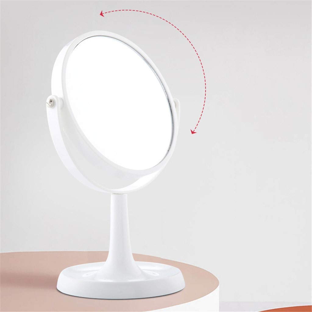 360° Rotating Double-Sided Makeup Mirror - Portable Vanity Mirror for Bedroom, Bathroom & Studio (Red, 10.9