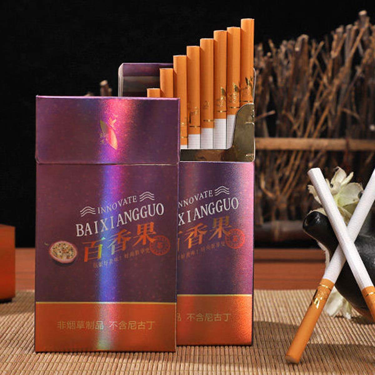 Organic Chinese Herbal Green Tea with Passion Fruit Flavor - Natural Quit Smoking Substitute, Detox & Relaxation Tea - Perfect for Stress Relief & Healthy Lifestyle (1 Pack)