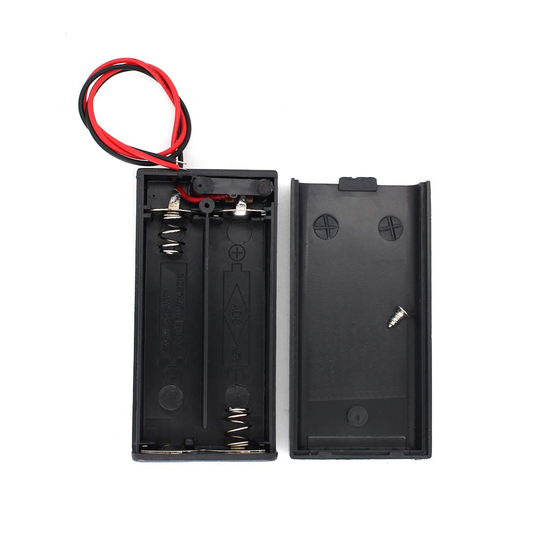 OLIREXD 6-Pack AA Battery Holder with On/Off Switch & Cover - 2 x 1.5V Battery Case with Wire Leads for DIY Electronics, Science Projects & LED Lighting