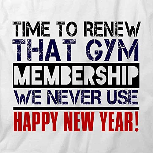 Renew Gym Membership T-Shirt - Funny Printed Graphic Tee for Fitness Enthusiasts | Soft Cotton White Workout Shirt for Gym, Running & Fitness Motivation