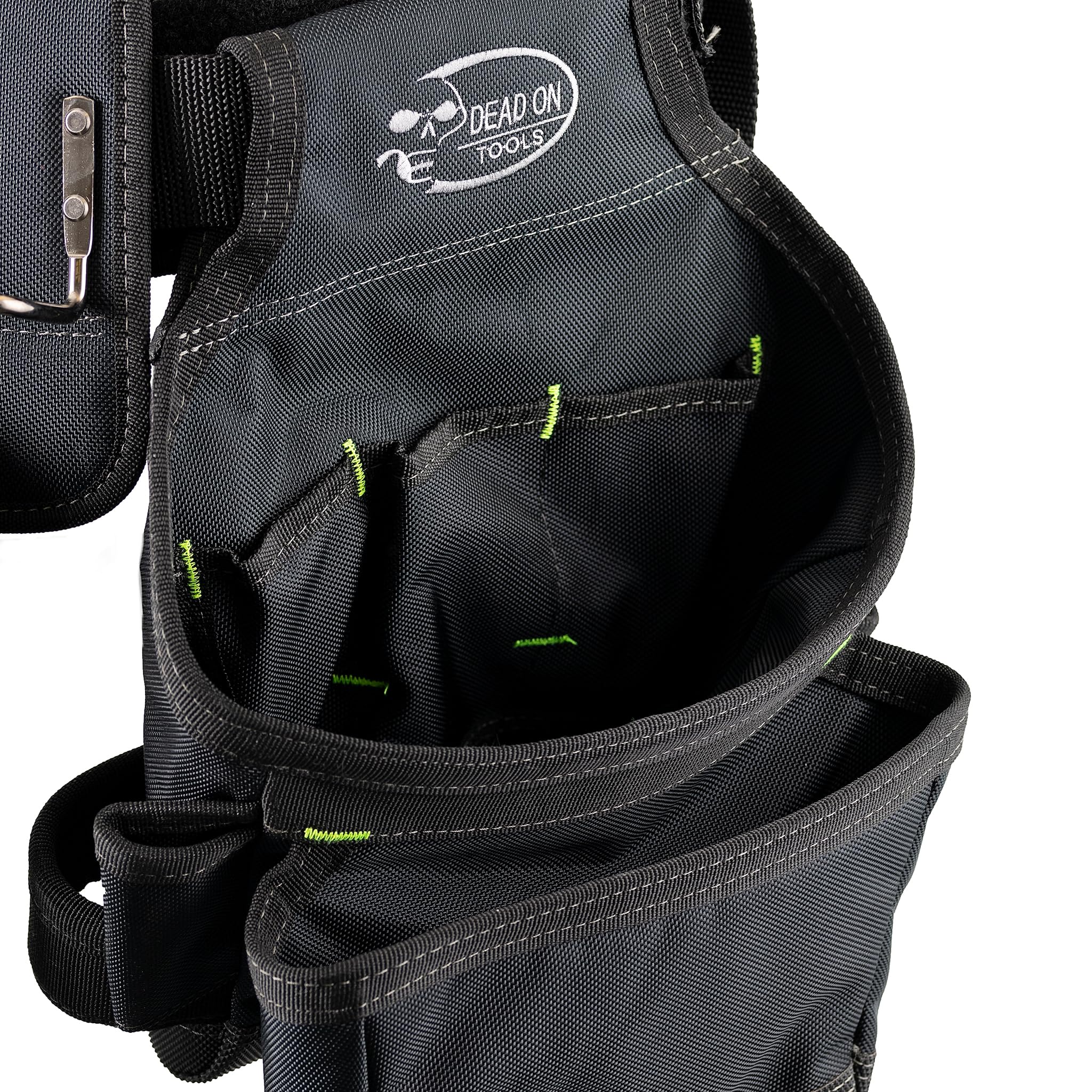 Dead On Tools - Heavy Duty 1680D Polyester Framer’s Tool Belt with Adjustable Suspenders (HDP369857), Black - Perfect for Construction, Carpentry & DIY Projects