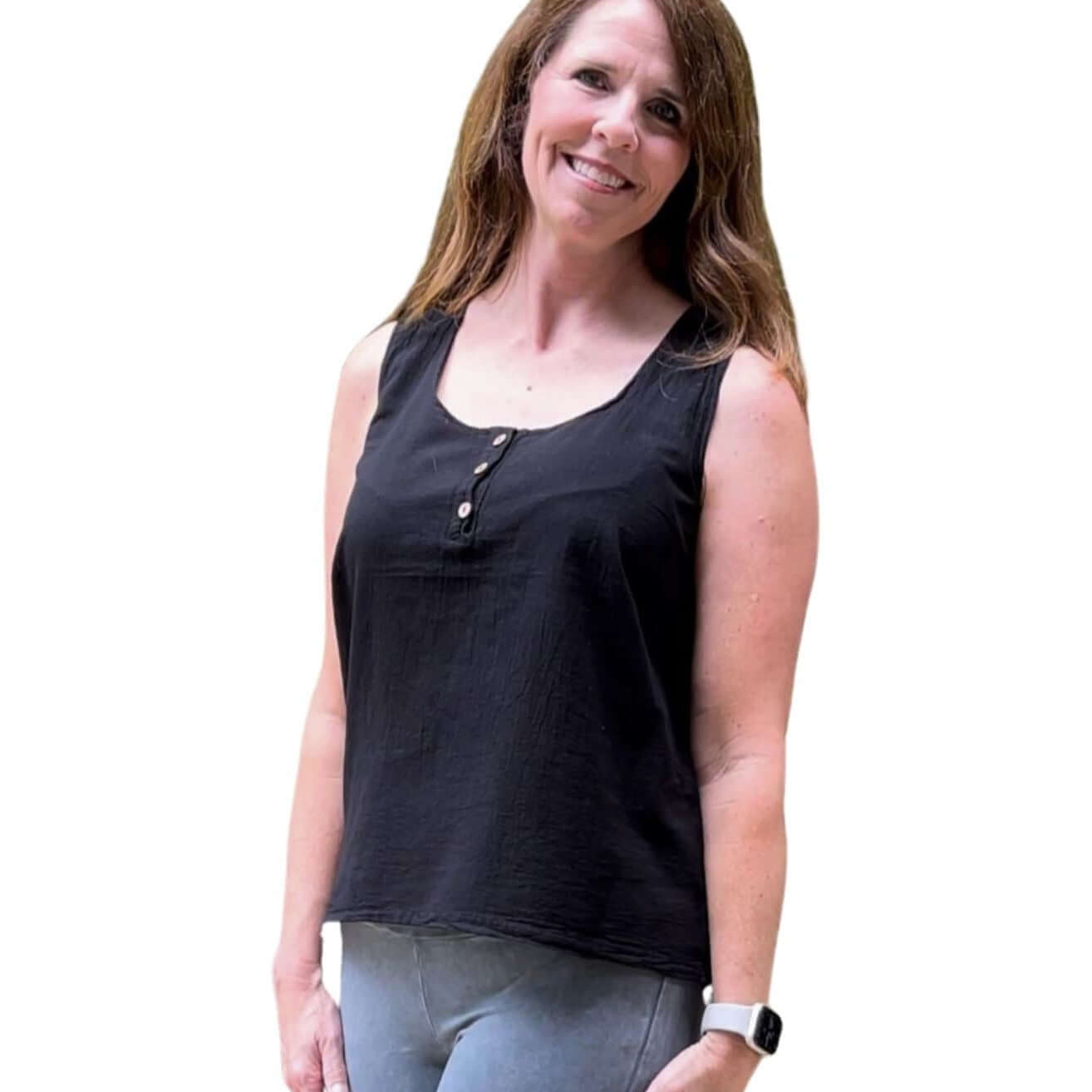 Women's Cotton Sleeveless Essential Top - Breathable Summer Tank - Perfect for Casual Wear, Layering & Workout