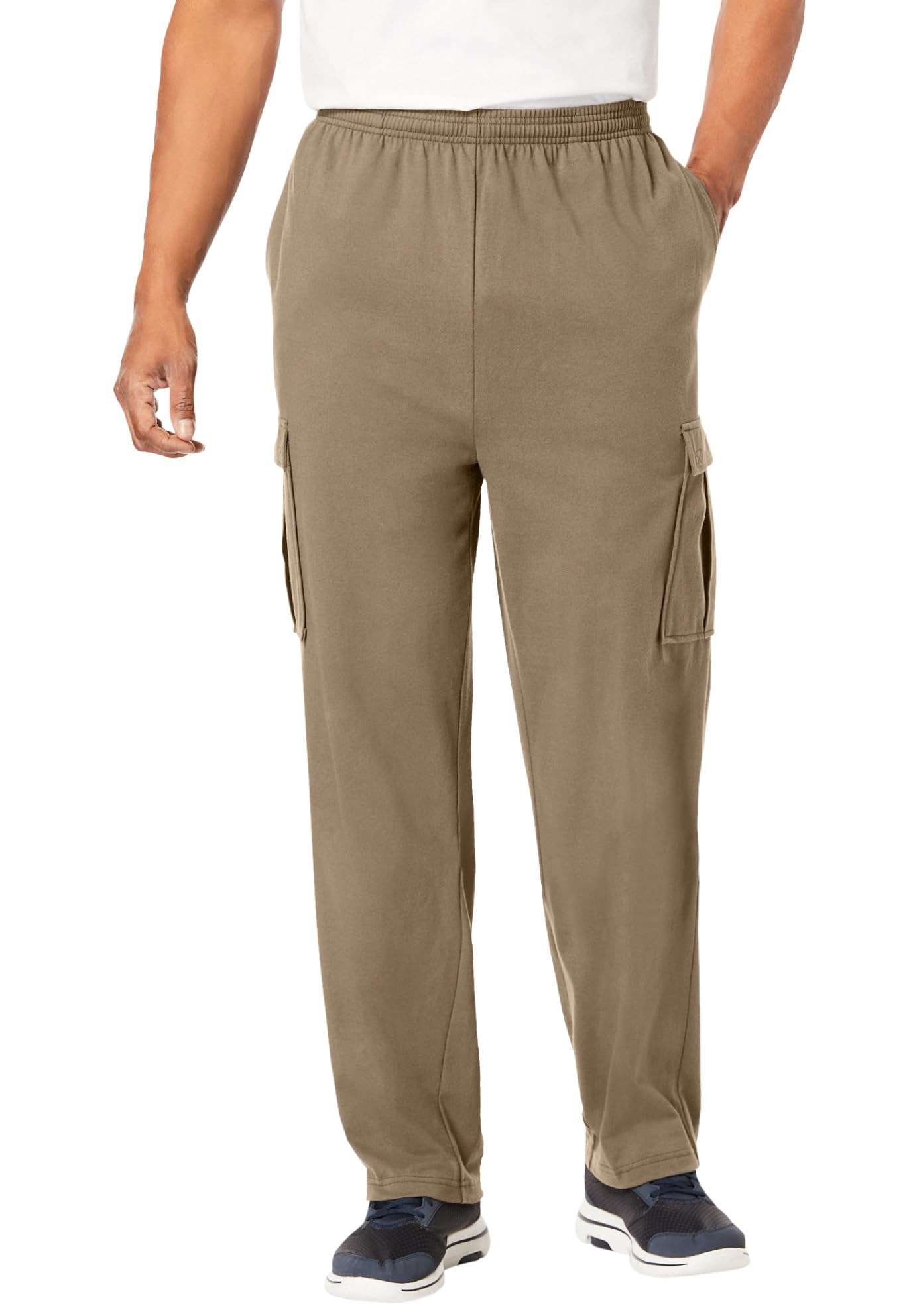 KingSize Men's Big & Tall Lightweight Jersey Cargo Sweatpants - Comfortable Lounge Pants for Casual Wear, Workout & Home Relaxation