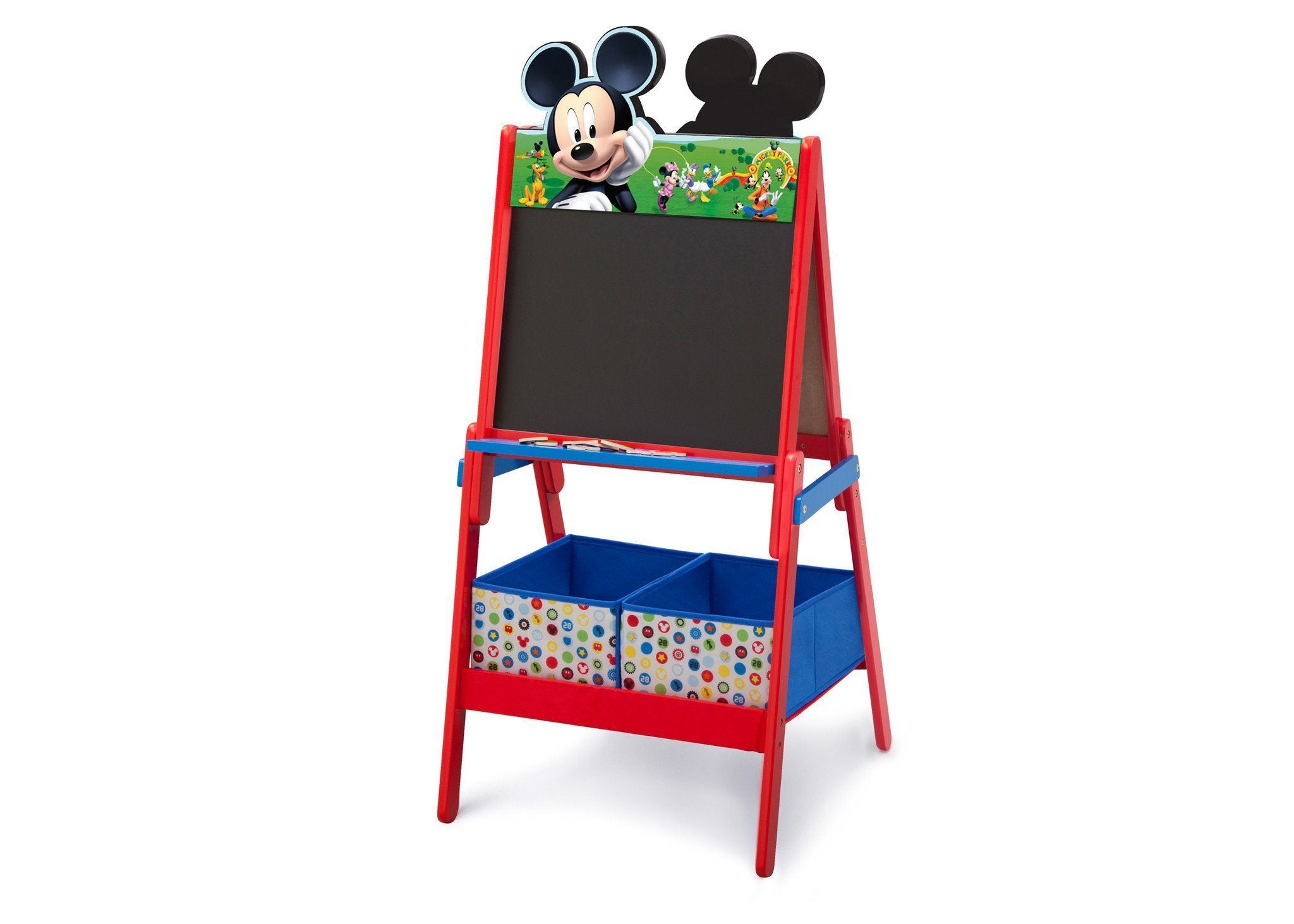 Mickey Mouse Wooden Double-Sided Kids Art Easel - Drawing Board & Chalkboard for Children's Creative Play & Learning Activities