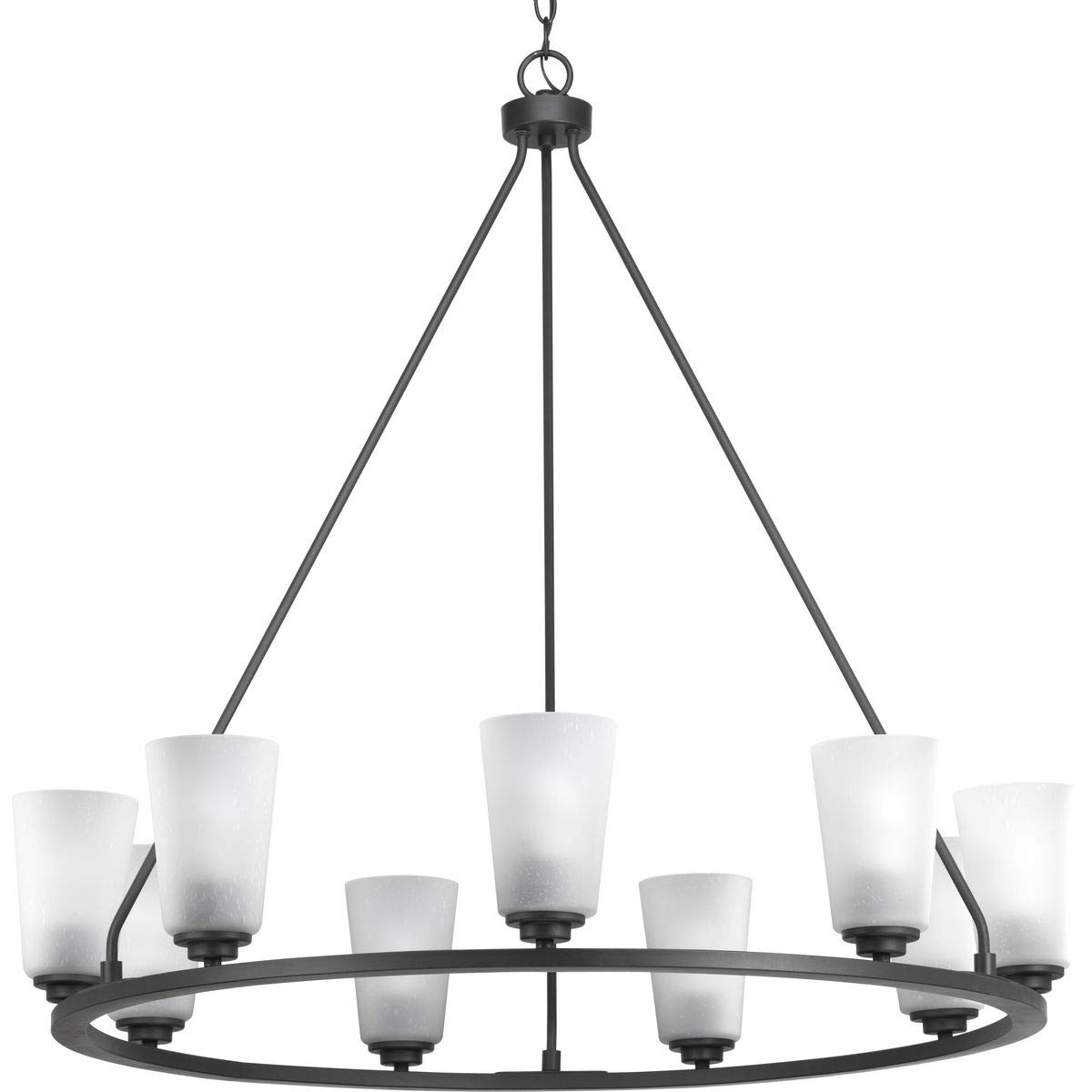 9-Light Farmhouse Chandelier in Graphite - Rustic Ceiling Lighting Fixture for Dining Room, Kitchen Island & Bedroom | Debut Collection