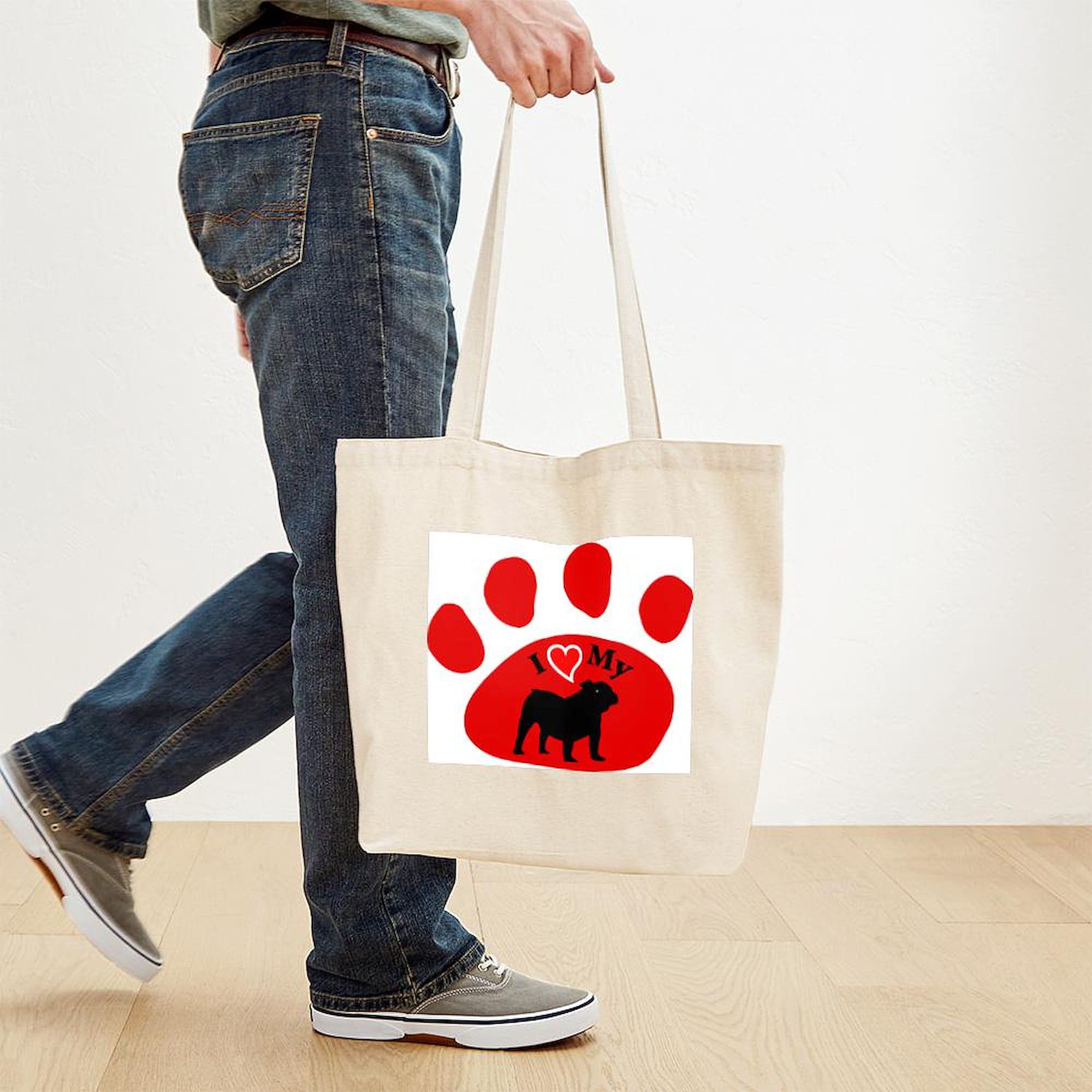 Old English Bulldog Canvas Tote Bag - Natural Reusable Shopping Bag for Groceries, Beach & Daily Use | Eco-Friendly Cotton Tote