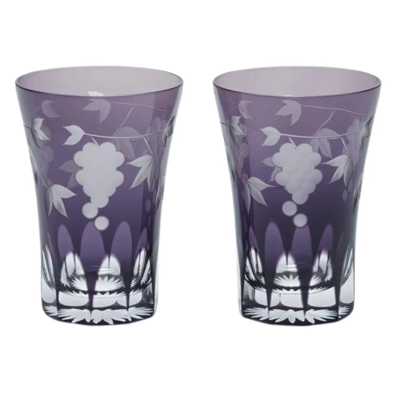 Kimoto Glass Tokyo Edo Kiriko Pair Tumbler Glasses - Handcrafted Japanese Cut Crystal Cups for Whiskey, Wine & Cocktails - Perfect for Elegant Home Bar, Wedding Gifts & Special Occasions