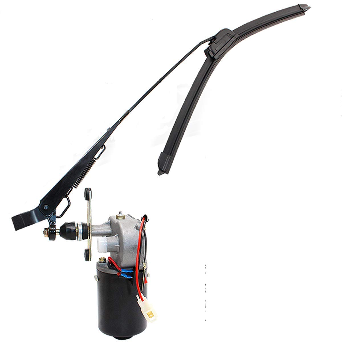 12V Universal UTV Windshield Wiper Kit with Washer Pump - Fits Polaris Ranger, Can-Am, Honda Pioneer, Golf Carts & Tractors - All-Weather Protection for Off-Road Vehicles, Farm Equipment & Utility Vehicles