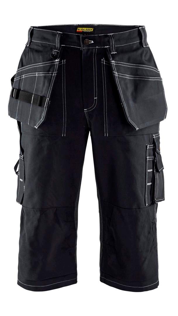 Craftsman Pirate Shorts for Men - Size 30/30 (D84) - Black Cotton Cargo Shorts for Outdoor Work, Hiking & Adventure Activities