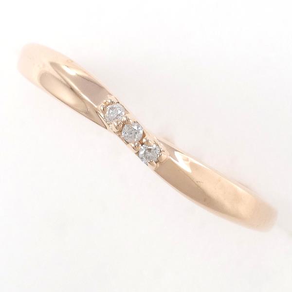 4℃ K10 Pink Gold Diamond Ring Size 8 - Vintage Women's Jewelry for Engagement, Anniversary & Special Occasions
