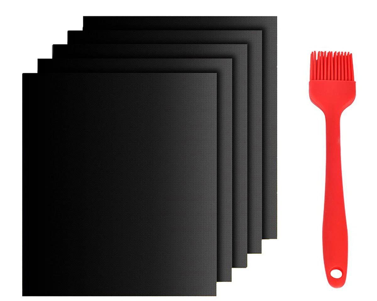 ProGrill BBQ Mats for Charcoal & Gas Grills | 5-Pack Non-Stick, Reusable & Easy Clean Grill Mats | Perfect for Backyard Cookouts, Camping & Outdoor BBQs