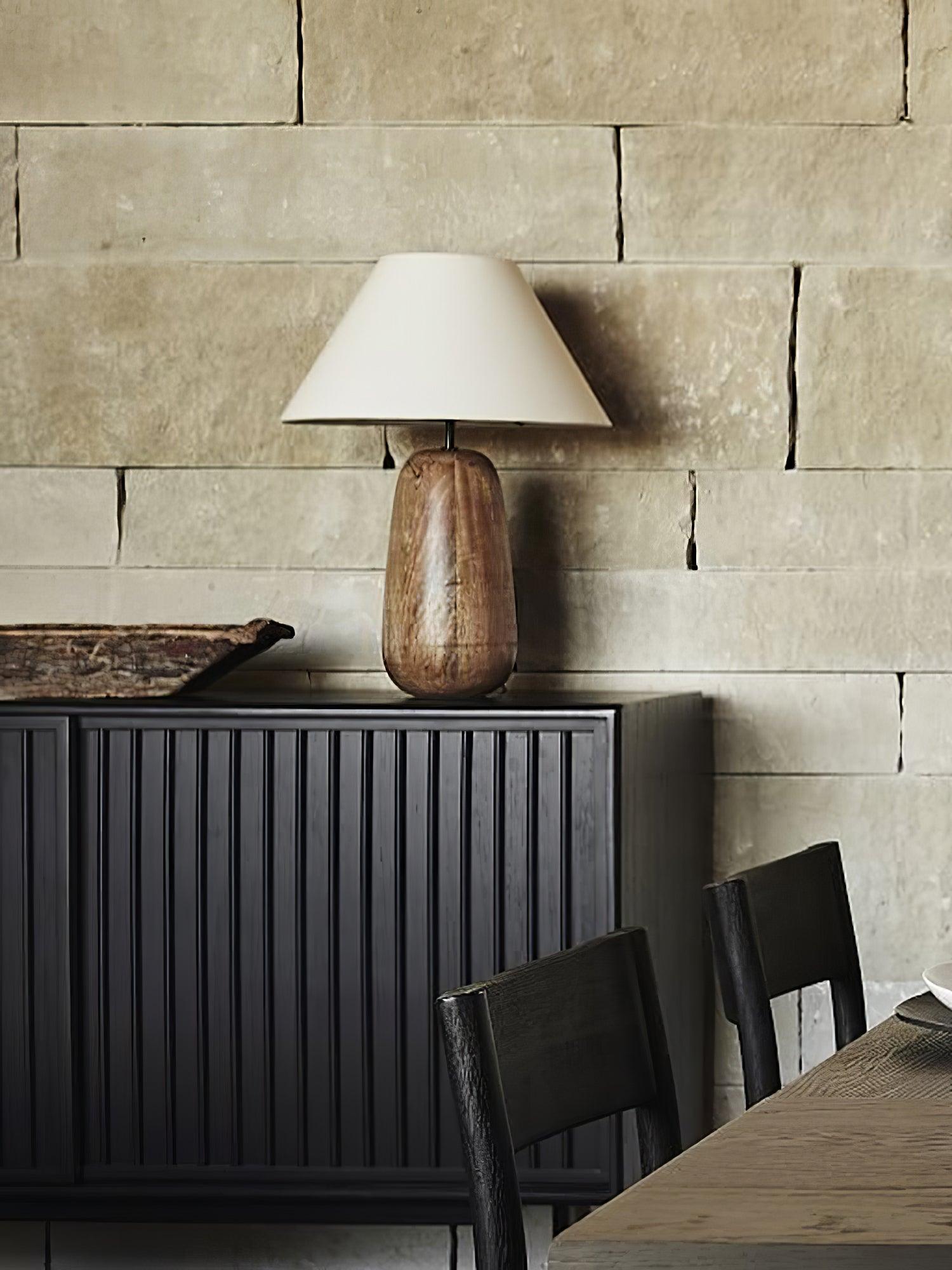 Stylish Irving Wood Table Lamp - Modern Home & Office Decor Lighting for Bedroom, Living Room, and Study - Warm Ambient Light for Reading & Relaxation