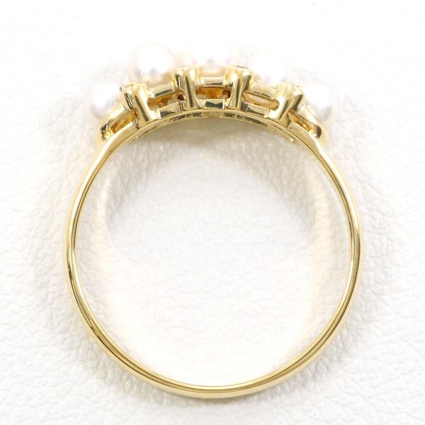 18K Yellow Gold Pearl and Diamond Ring for Women - Elegant Bridal, Wedding, Anniversary, or Gift Jewelry