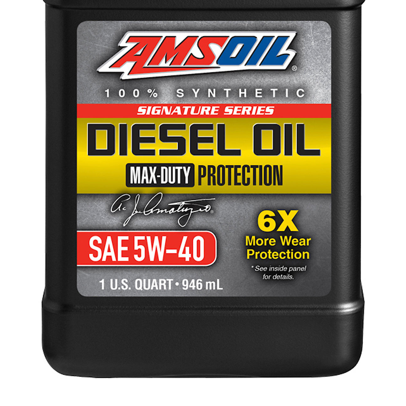 AMSOIL 100% Synthetic Signature Series Diesel Oil 5W40 - Heavy Duty Engine Protection (1 Quart) | Ideal for High-Performance Diesel Trucks, Commercial Vehicles & Extreme Weather Conditions