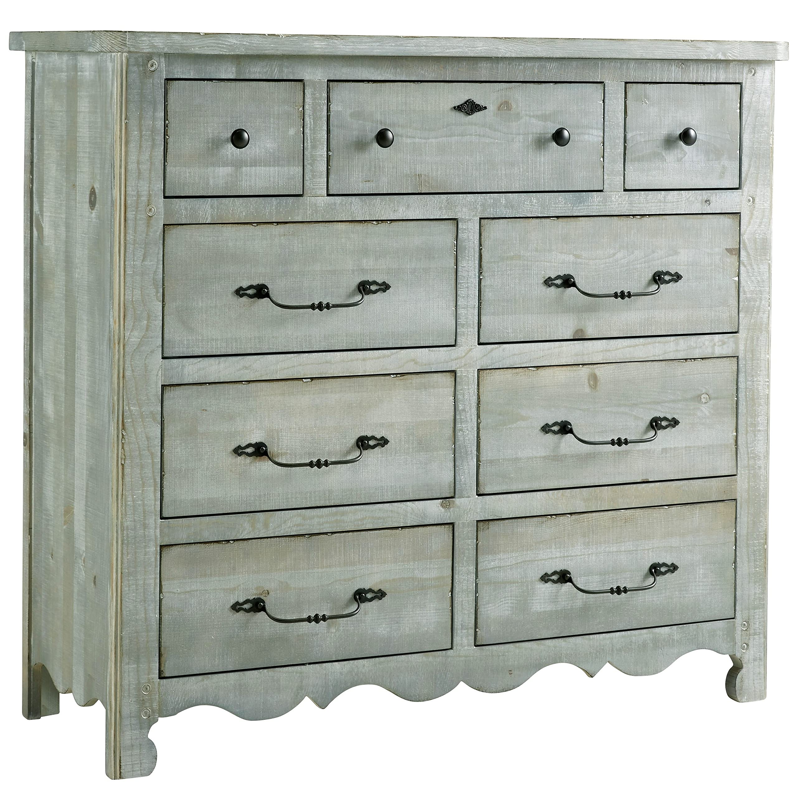 Progressive Furniture Chatsworth 6-Drawer Dresser in Mint Green - Perfect for Bedroom, Living Room, or Guest Room Storage
