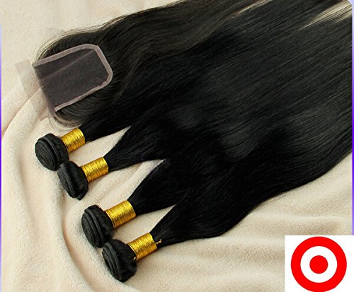 8A Brazilian Virgin Hair Bundles with Lace Closure - 3 Bundles (18