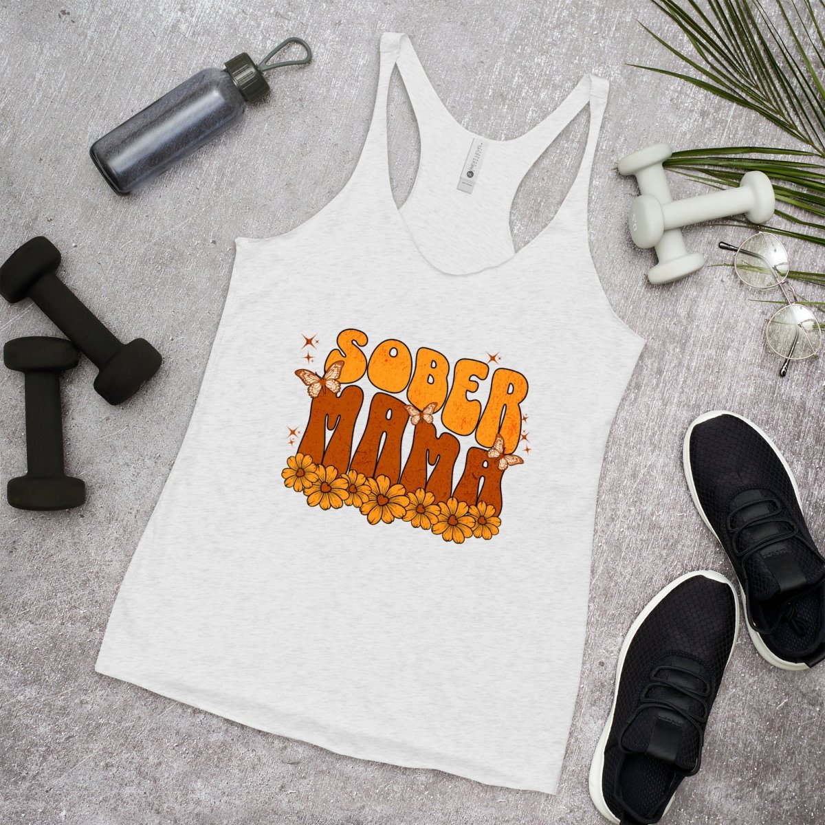 Sober Mama Strength Racerback Tank Top for Women - Gym Workout & Yoga Activewear