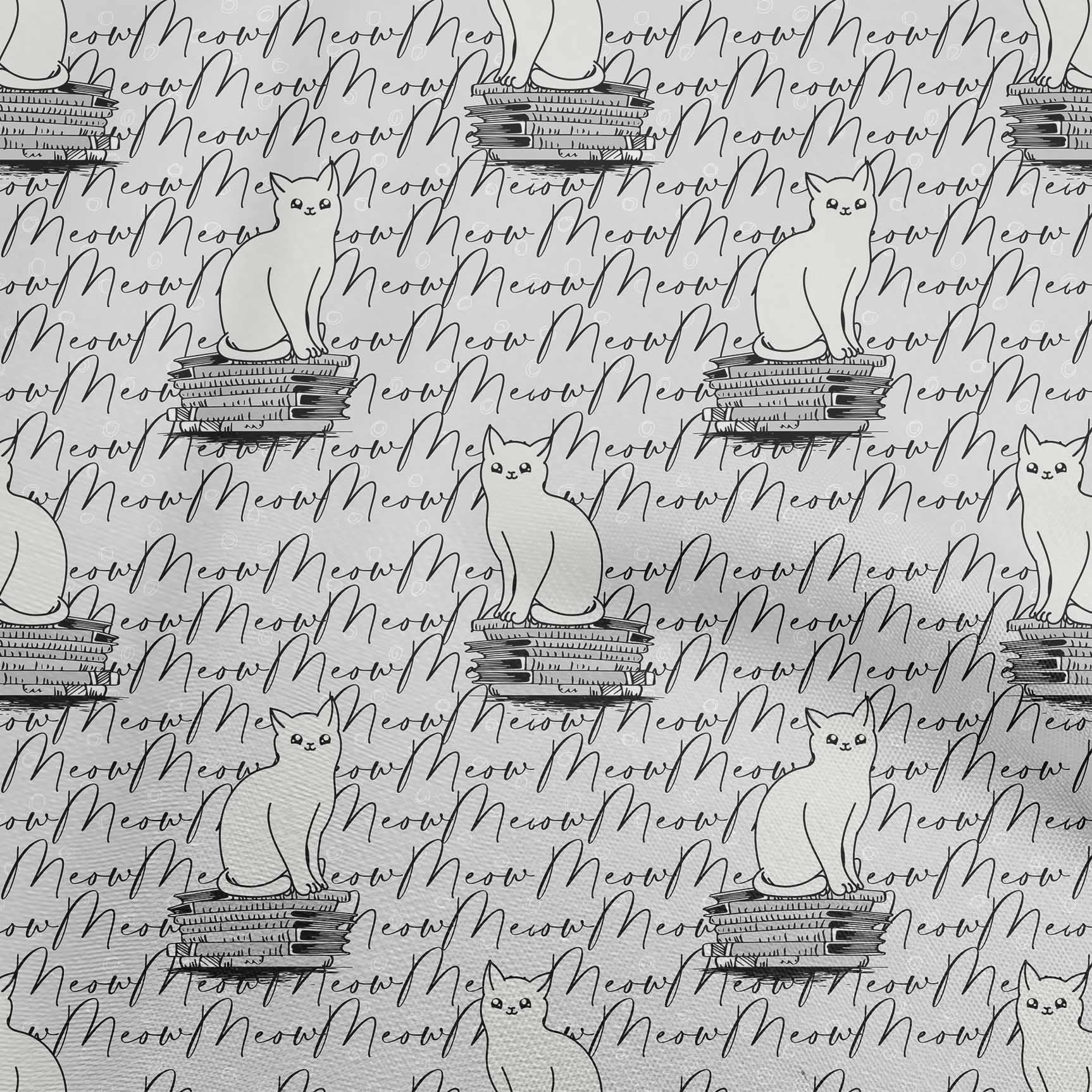 oneOone Polyester Spandex Light Gray Animal Cat Print Fabric - 56 Inch Wide Textured DIY Clothing & Quilting Material (1 Yard) - Perfect for Costumes, Home Decor & Craft Projects