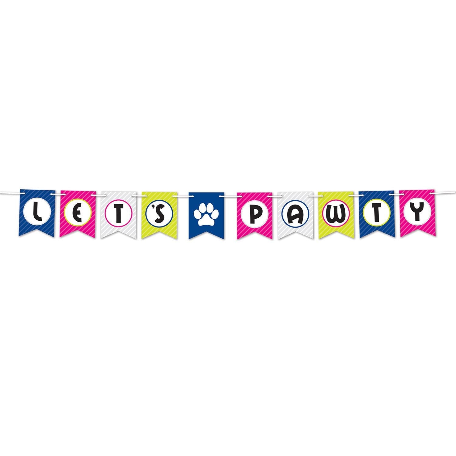 12 Pack Beistle Let's Pawty Dog Birthday Party Streamers - Perfect for Pet Celebrations, Decorations & Festive Events