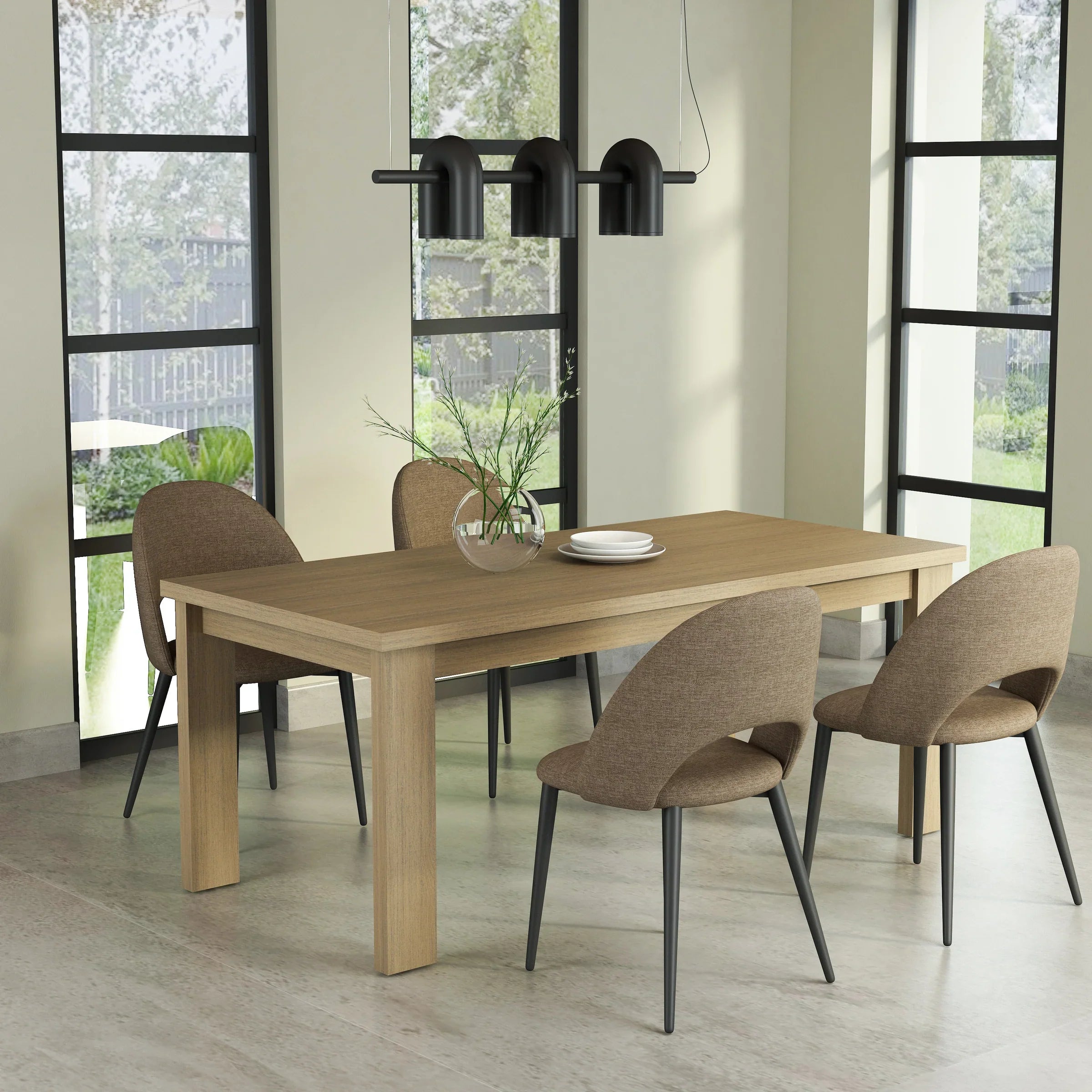 Anderson Teak Brentford Light Brown Dining Table - Solid Teak Wood Outdoor Patio Furniture for Garden, Deck, Poolside & Backyard Dining