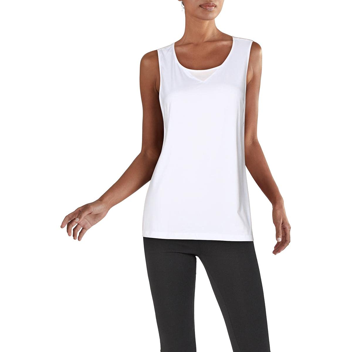 PRISMSPORT Women's Workout Tank Top - Breathable, Moisture-Wicking Fitness Shirt for Yoga, Running & Gym | White XS | Lightweight Athletic Activewear for Women