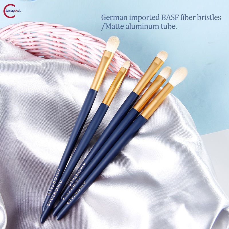 AMORTALS Stardust Eye Makeup Brush Set - 5 Piece Professional Cosmetic Brushes for Eyeshadow, Blending & Contouring | Perfect for Daily Makeup & Professional Makeup Artists