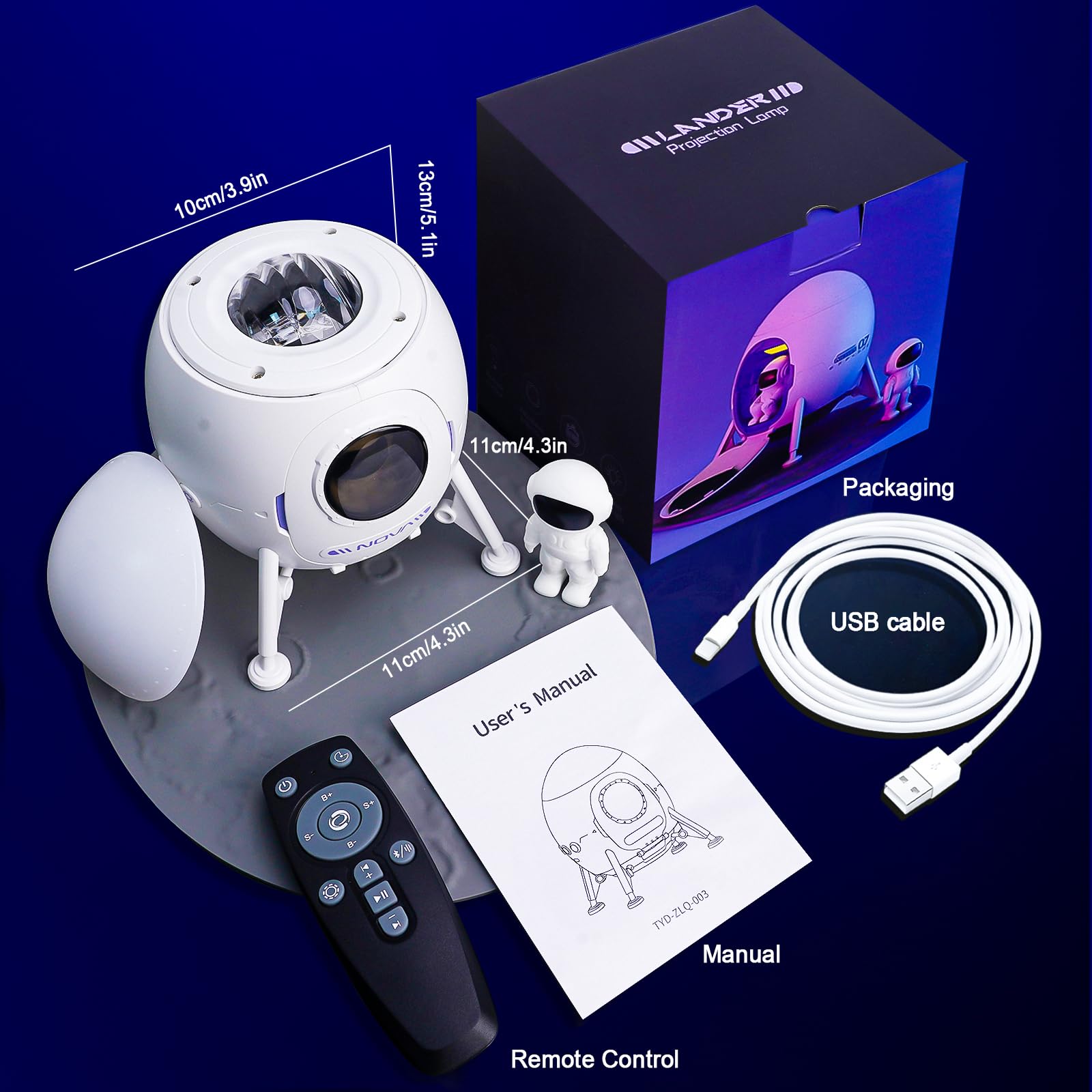 Astronaut Galaxy Projector for Bedroom - Space Themed Night Light with Northern Lights Effect, Timer & Bluetooth Speaker | Perfect for Kids Room Decor, Relaxation, and Christmas Gifts (White Noise & Music Function)