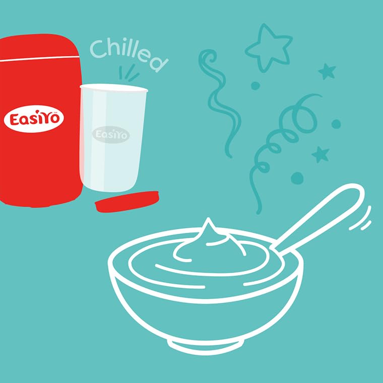 EasiYo Red Yogurt Maker Kit - 1KG Homemade Yogurt with Glass Jar & Easy Instructions | DIY Yogurt Maker for Healthy Breakfast, Snacks & Smoothies