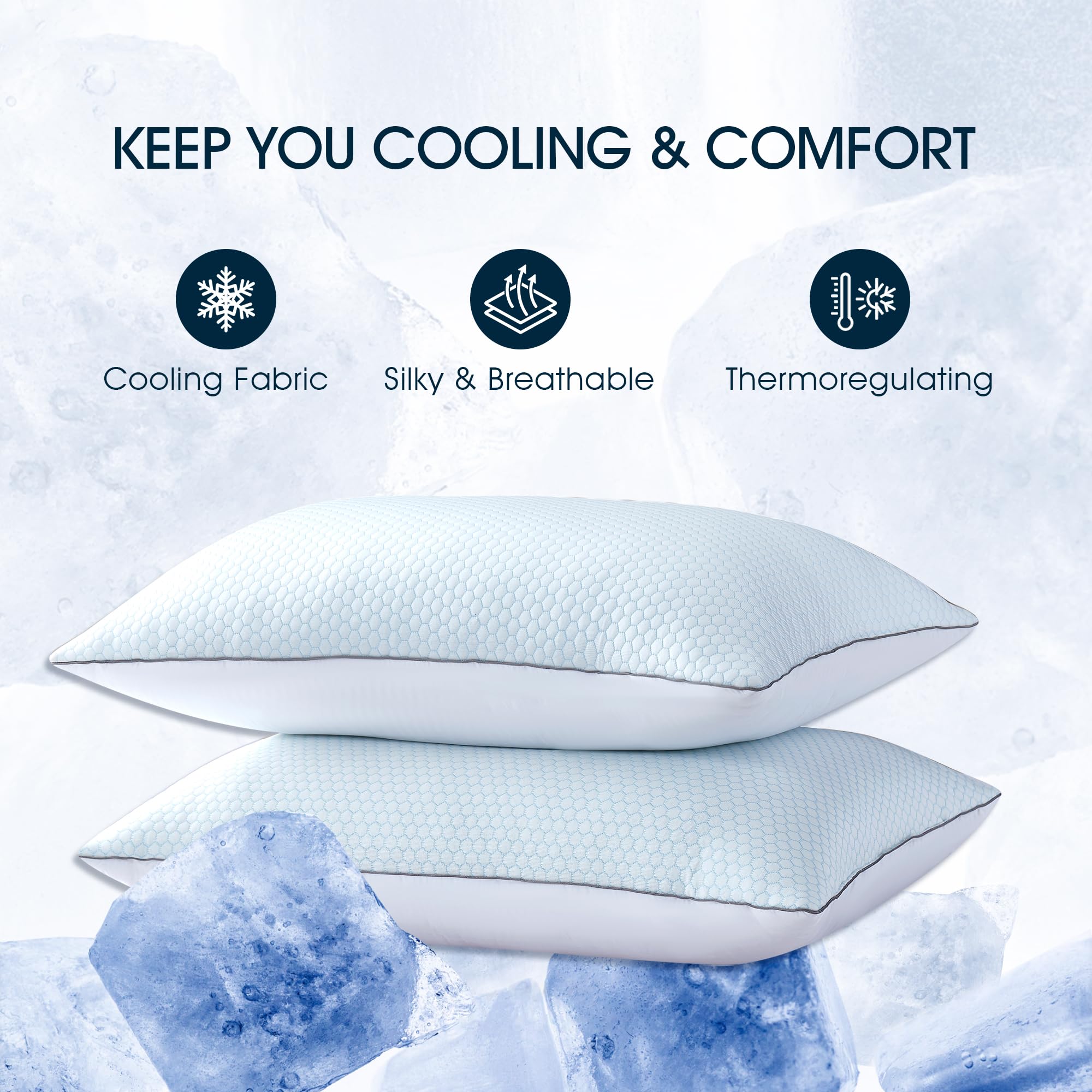 Serta 100% White Goose Feather Pillow - Queen Size 2 Pack, 28x20 Inches, All-Season Luxury Bed Pillows for Side & Back Sleepers | Soft & Supportive for Ultimate Comfort in Bedroom, Guest Room, or Hotel