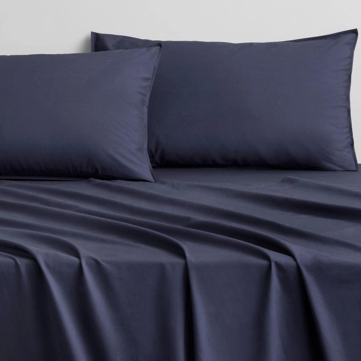 Sheridan Bayley Percale Sheet Set - Luxury 100% Cotton Deep Sea Blue Bed Sheets for Comfortable Sleep - Perfect for Master Bedroom, Guest Room & Hotel Use