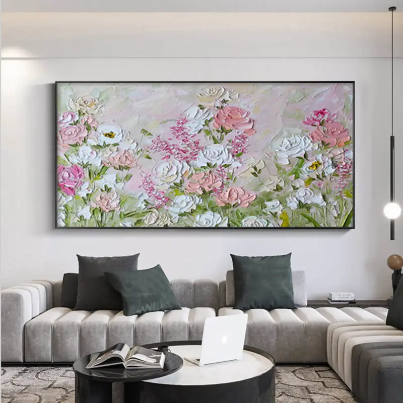 Beautiful Flower and Tree Painting #FT025 - Perfect for Home Decor, Living Room Wall Art, and Office Interior Design