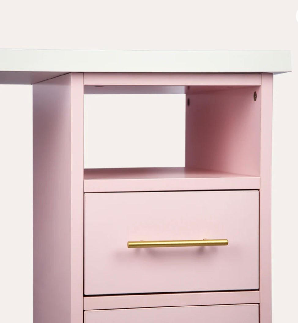 Professional Caroline Manicure Table for Nail Salon & Home Spa - Portable Nail Technician Desk with Storage & Adjustable Height - Perfect for Manicures, Pedicures & Nail Art