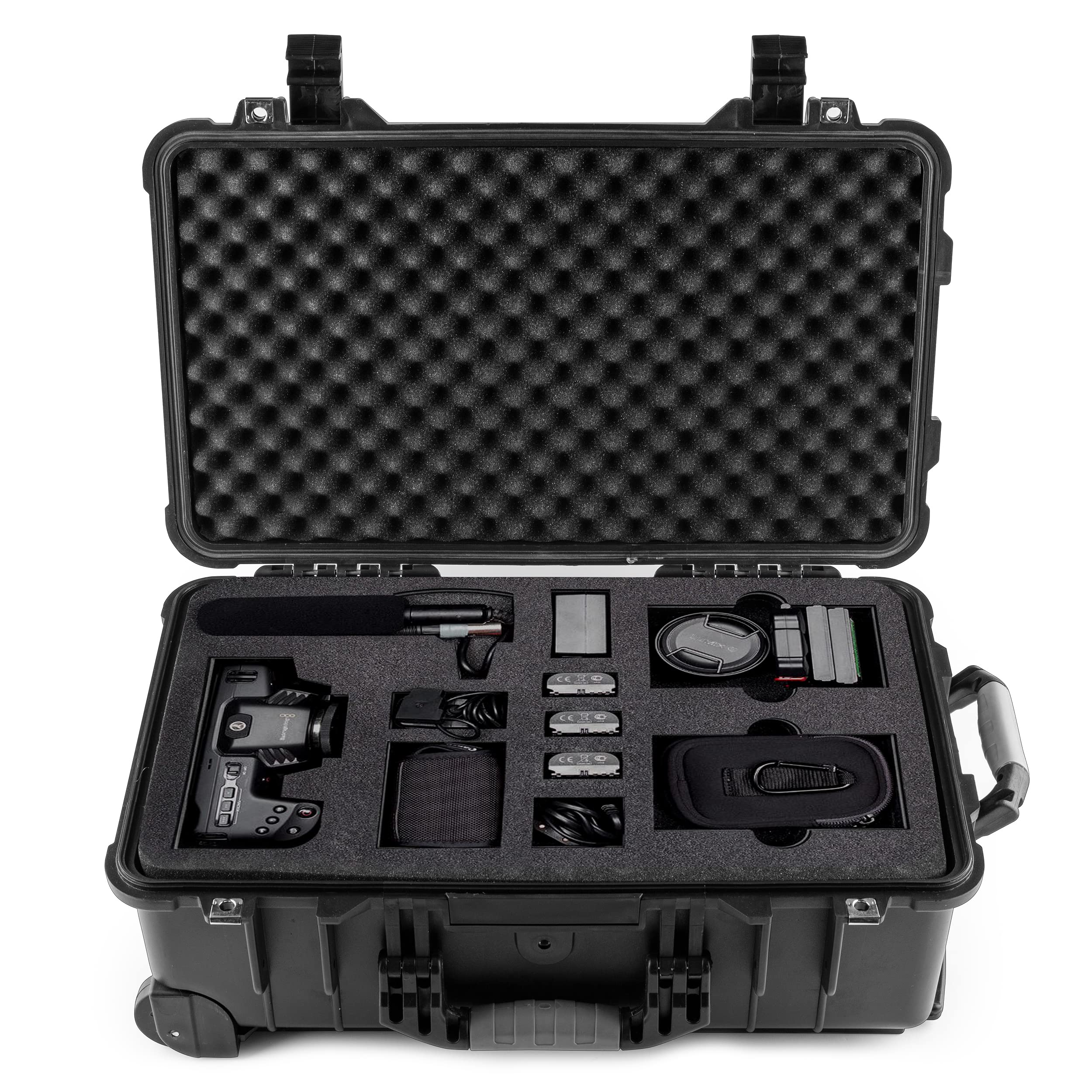 22.4 x 14 x 9.4in Waterproof Wheeled Hard Case with Customizable Foam Padding - Protective Storage for Rifles, Cameras, Drones & Electronics | Perfect for Travel, Outdoor Adventures & Equipment Transport