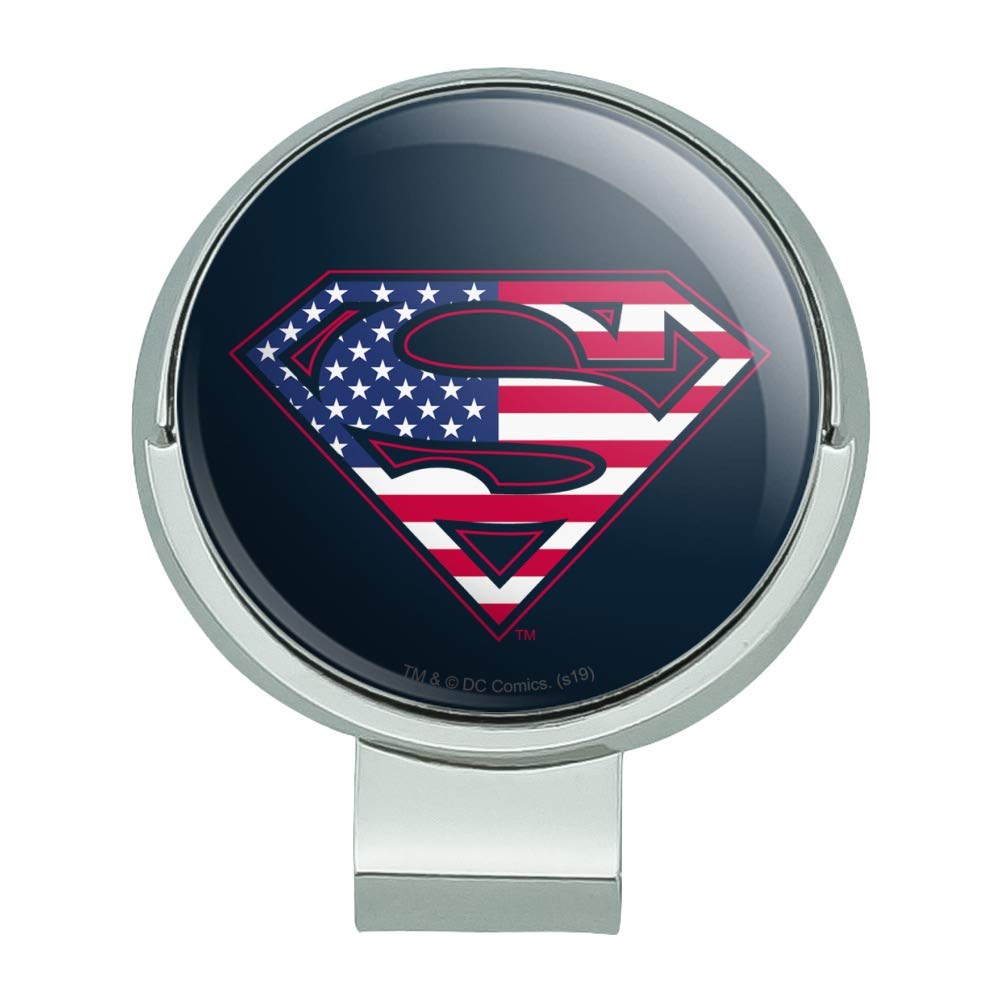 Superman USA American Flag Shield Logo Golf Hat Clip with Magnetic Ball Marker - Stylish Golf Accessory for Men & Women - Perfect for Golf Courses, Driving Range & Outdoor Sports