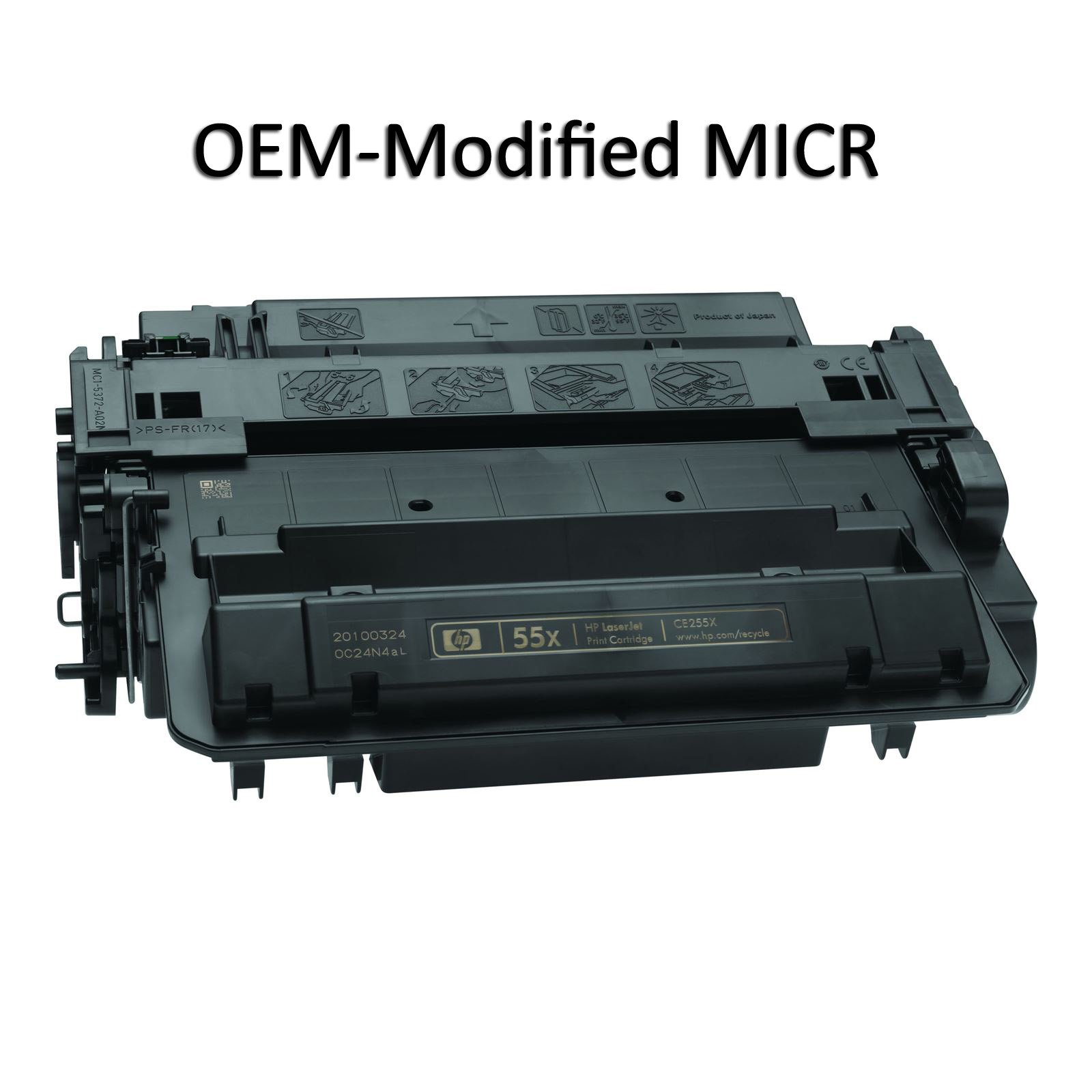 CE255X (55X) OEM-Compatible MICR Toner Cartridge for HP LaserJet P3015/P3015n/P3015d/P3015dn/P3015x/P3016/M521dn & MFP M521dw/M525c/M525dn/M525f - Secure Check Printing & Banking Documents