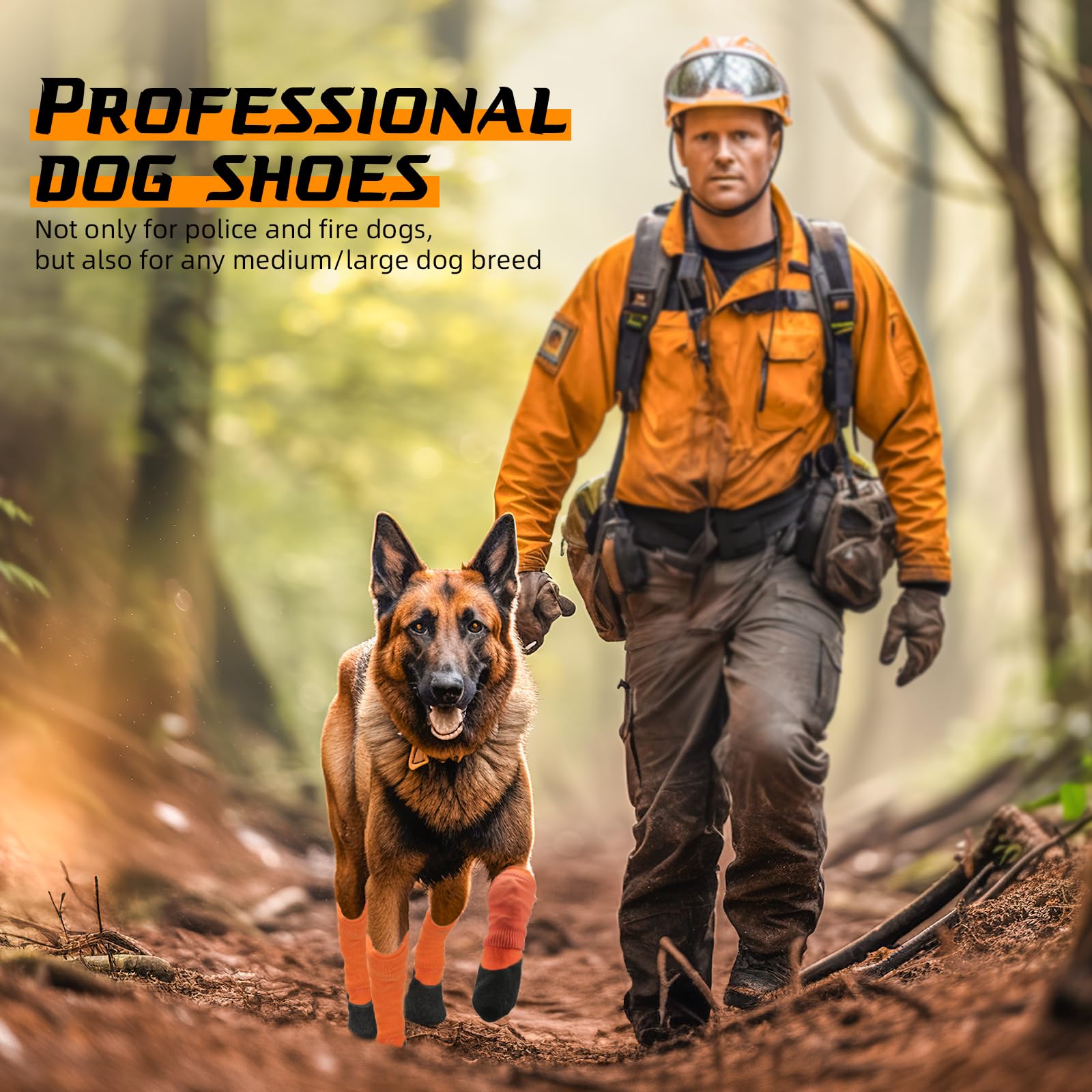 **Waterproof Dog Boots for Large & Medium Dogs - Adjustable Winter Paw Protectors for Walking, Running, Hiking | Non-Slip Outdoor Dog Shoes for Snow, Ice & Rough Terrain (XL Size)**