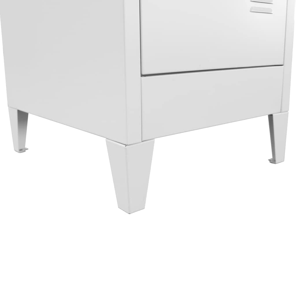 2-Compartment Metal Locker Cabinet with Mirror & Name Card Holder - 15