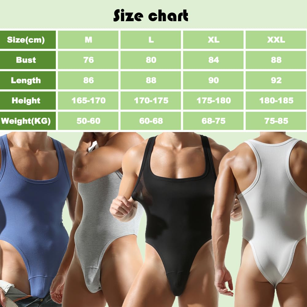 Men's Bodysuits & Leotards - Breathable Undershirts for Wrestling, Fitness & Shapewear - Comfortable Jumpsuits & Briefs Underwear - Perfect for Gym, Sports & Everyday Wear