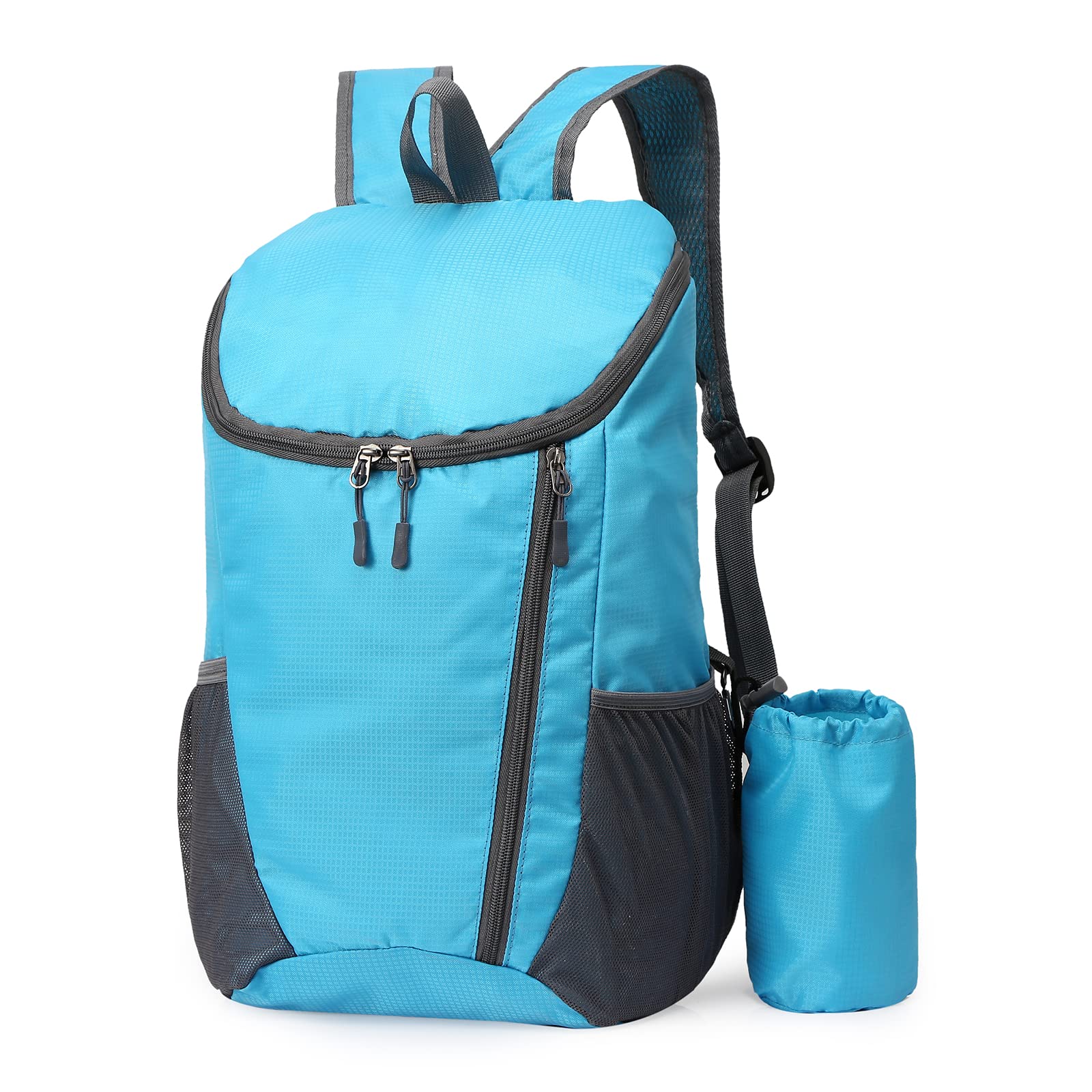 DOVO Lightweight Waterproof Hiking Backpack - Foldable & Packable Daypack for Outdoor Travel, Camping, Hiking (Lake Blue) | Perfect for Day Trips, Commuting & Adventure Gear