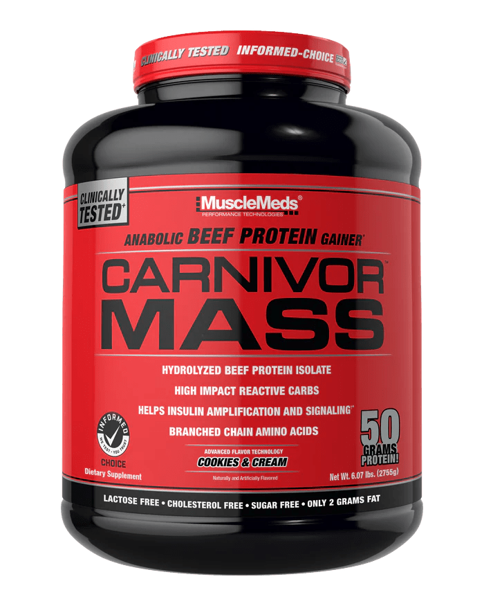 MuscleMass CARNIVOR MASS Weight Gainer Protein Powder - High Calorie Mass Builder for Muscle Growth & Recovery - Perfect for Bodybuilding, Fitness & Post-Workout Nutrition