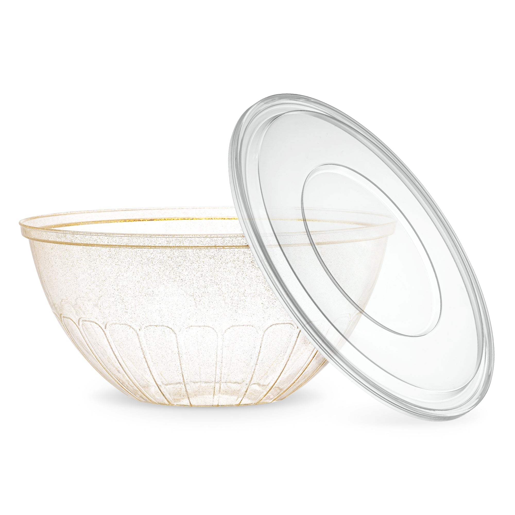 Gold Glitter Salad Bowls - Set of 3 | Elegant Party Serving Bowls for Salads, Snacks & Desserts | Perfect for Dinner Parties, BBQs & Holiday Gatherings