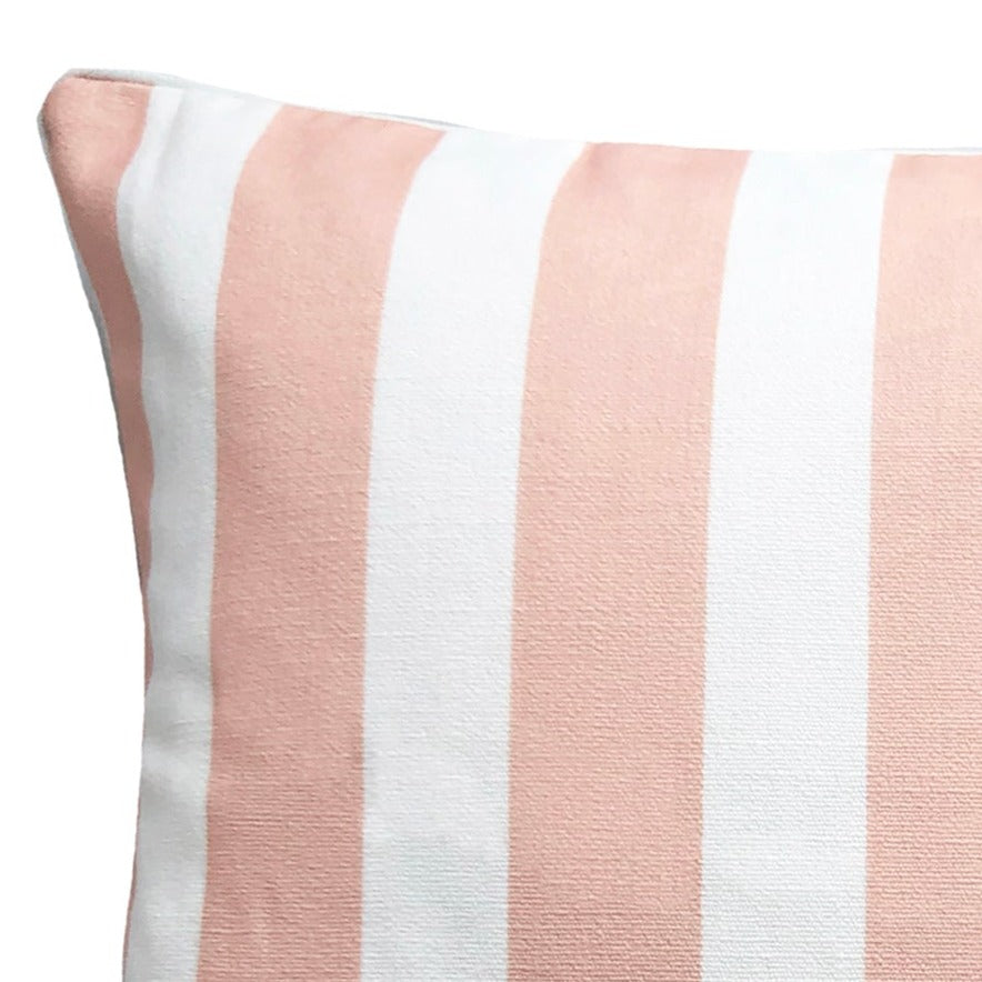 Zaab Cocoon Stripe Blush Square Filled Cushion 50x50cm - Soft Decorative Throw Pillow for Sofa, Bed, Living Room & Home Decor